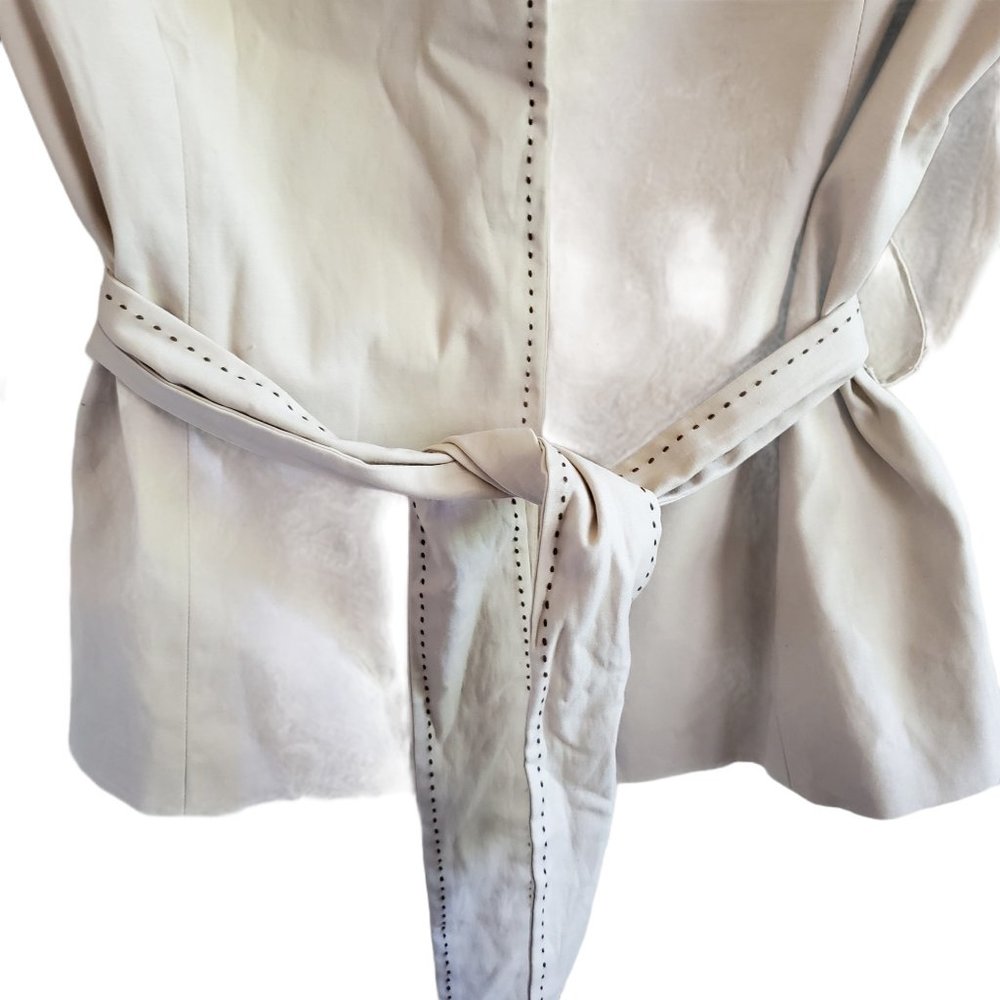 Alexane Ivory Belted Jacket M Bell Sleeve Layering Lagom Minimalist Quiet Luxury - Picture 4 of 8